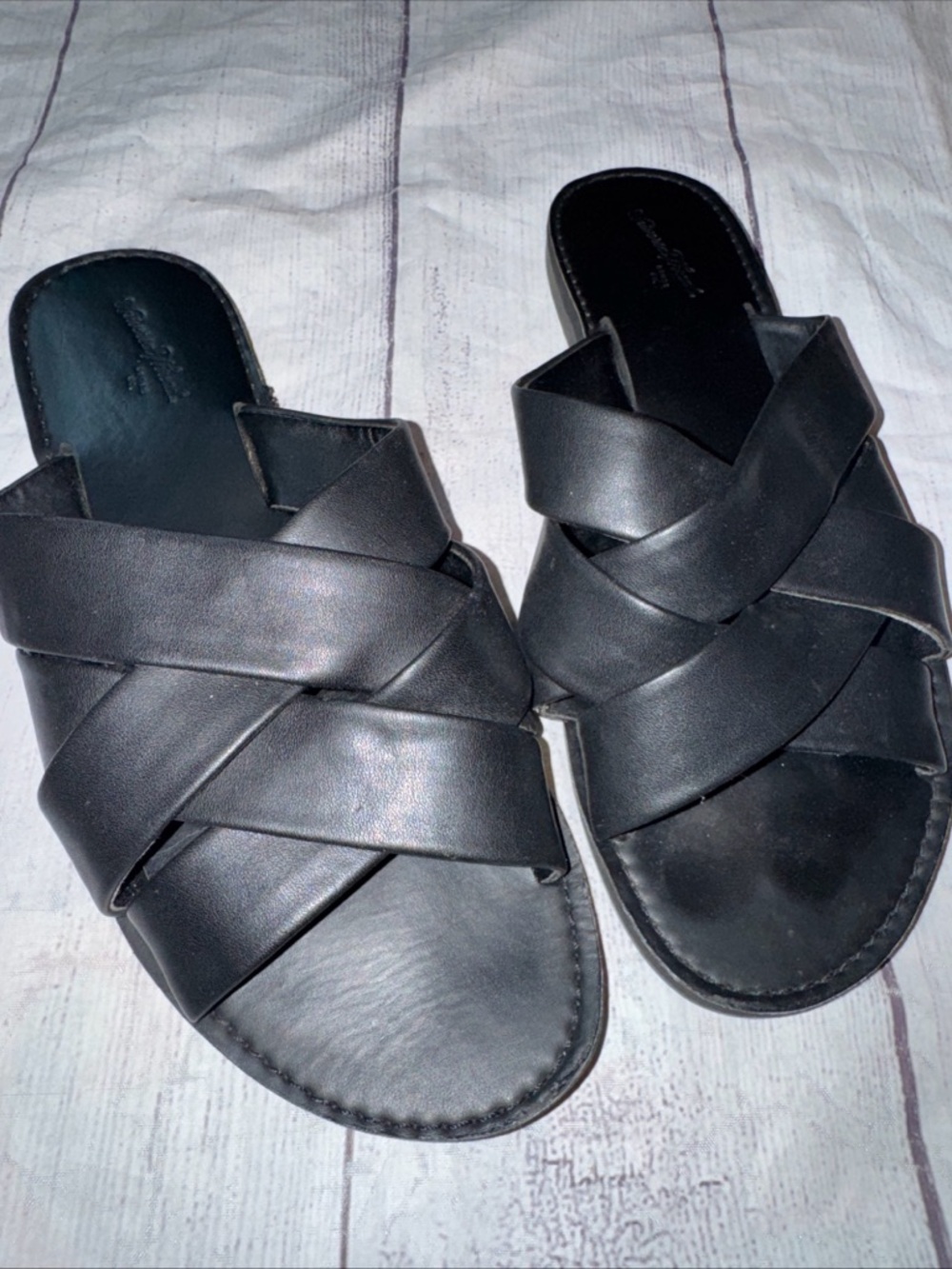 Universal Thread Black Slide Sandals 7 Braid Summer Shoes